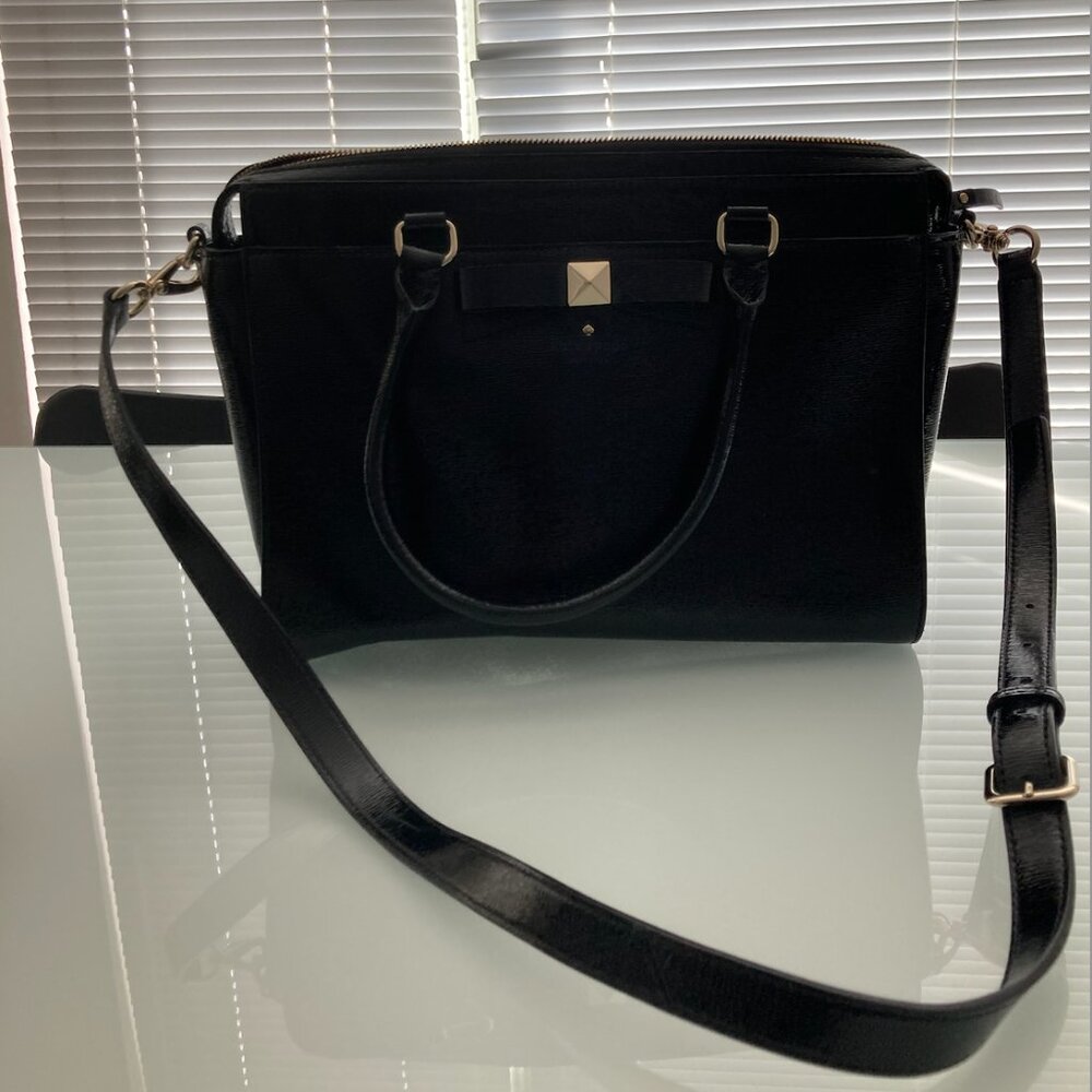 Exquisite Gold Plated Kate Spade Black Document Bag - Price Reduced!